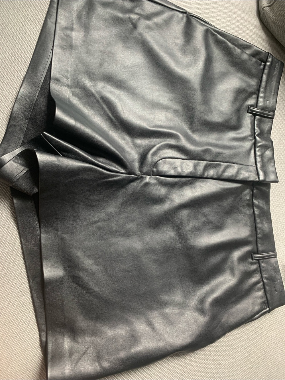 Express Black Faux Leather High-Rise Shorts